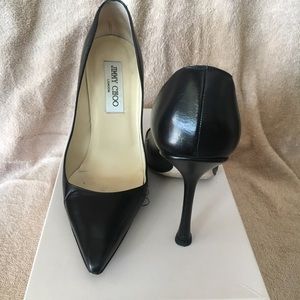 Jimmy Choo Black Leather Heels - size 37eu